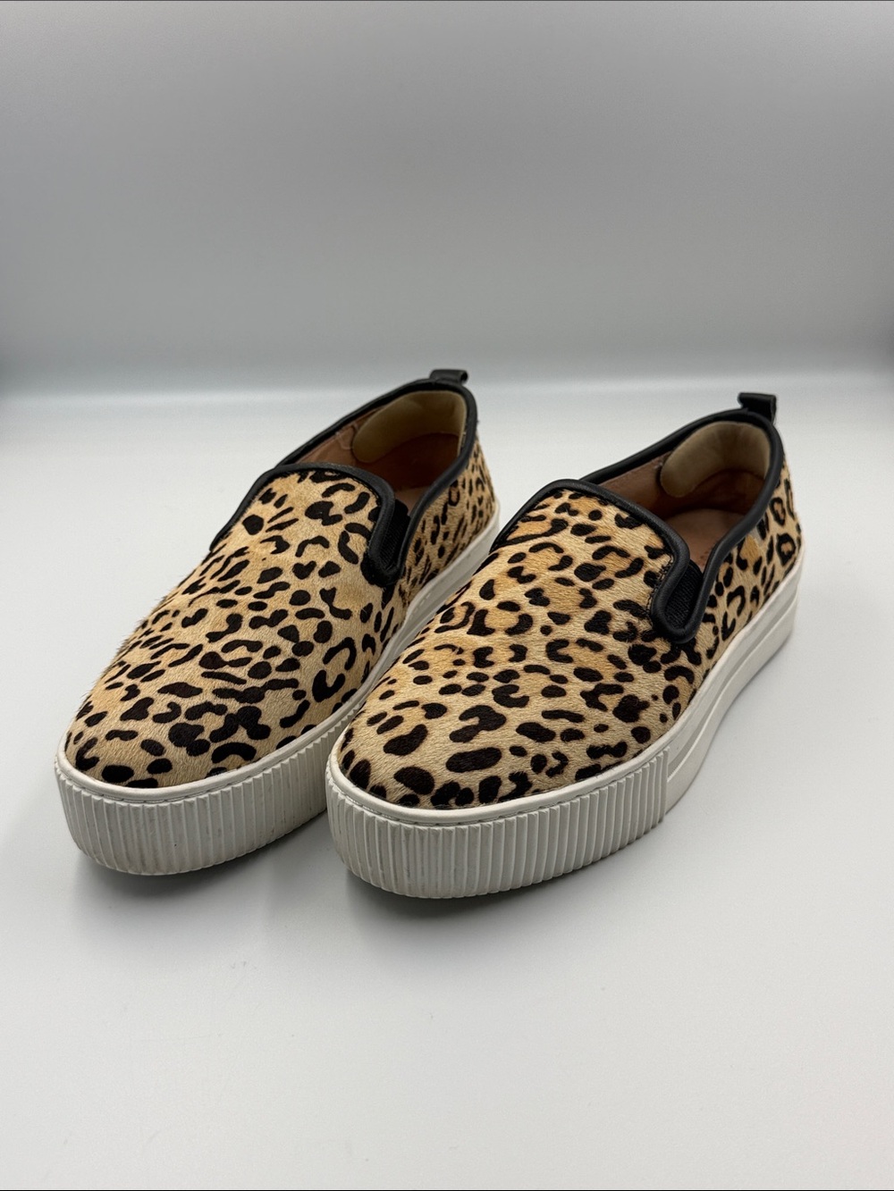 Halogen Leopard Print Slip-On Platform Mules - Tan/Black